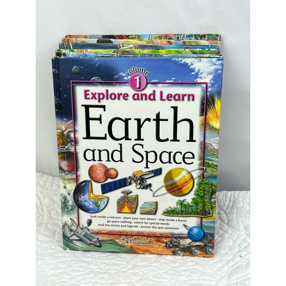 Explore and Learn Set of 6 Volume Hardback Books Science Geography Atlas Body